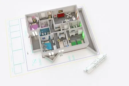 Architektonický plán bytu s rozměry pokojů