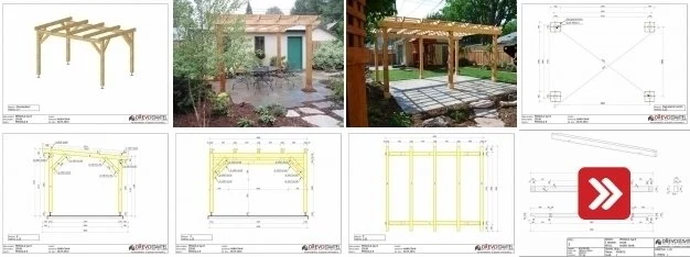 Plány a ukázky dřevěné pergoly pro stavbu krok za krokem