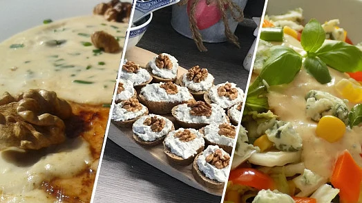 Pomazánka z nivy na jednohubky s vlašskými ořechy