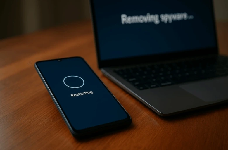 Telefon se restartuje, počítač odstraňuje špionážní software