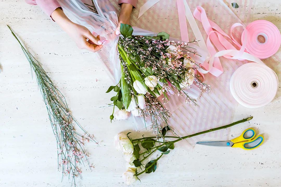 Flower arrangement process