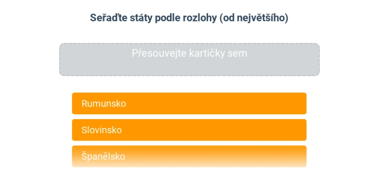 Hra na seřazení evropských států podle rozlohy.