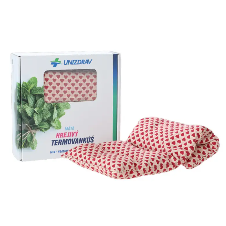 Hřejivý termovankuš s mátou pro zahřátí nohou v posteli.